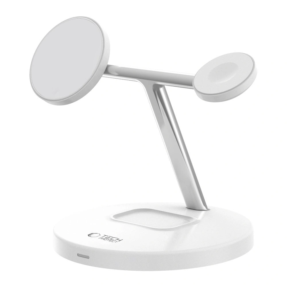 Hurtownia GSM - Indukční nabíječka 3w1 Tech-Protect A35 QI 15W Magnetic Magsafe bezdrátová nabíječka + kabel USB-C / USB-C 100cm bílý - THP2852 - {ean13} - Hurt