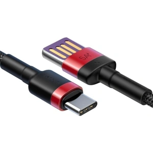 Kabel USB-C Baseus Cafule Huawei SuperCharge, QC 3.0, 5A 1m (czarno-czerwony)