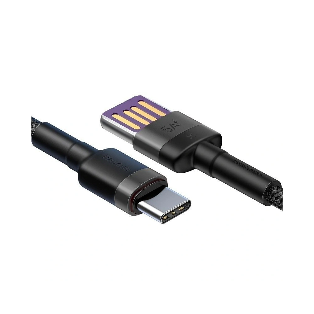 Hurtownia GSM - Kabel USB-C Baseus Cafule Huawei SuperCharge, QC 3.0, 5A 1m (czarno-szary) - BSU693BLKGRY - {ean13} - Hurt