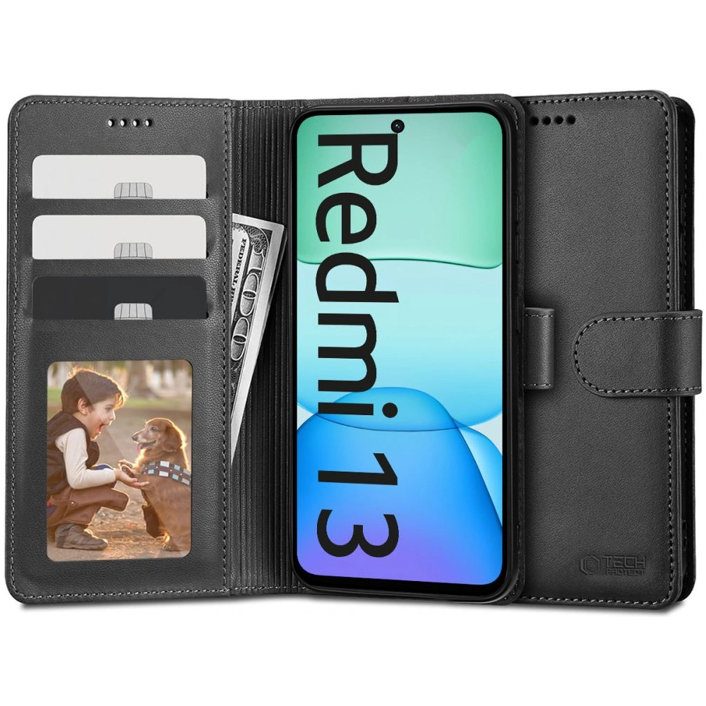 Hurtownia GSM - Case Tech-Protect Wallet Xiaomi Redmi 13 Schwarz - THP2865 - {ean13} - Hurt