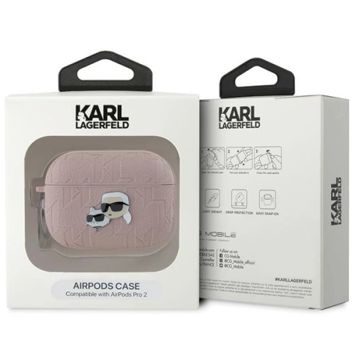 Etui Karl Lagerfeld KLAP2PGKCPP Apple AirPods Pro (2. generacji) cover Monogram Karl & Choupette Head różowy/pink