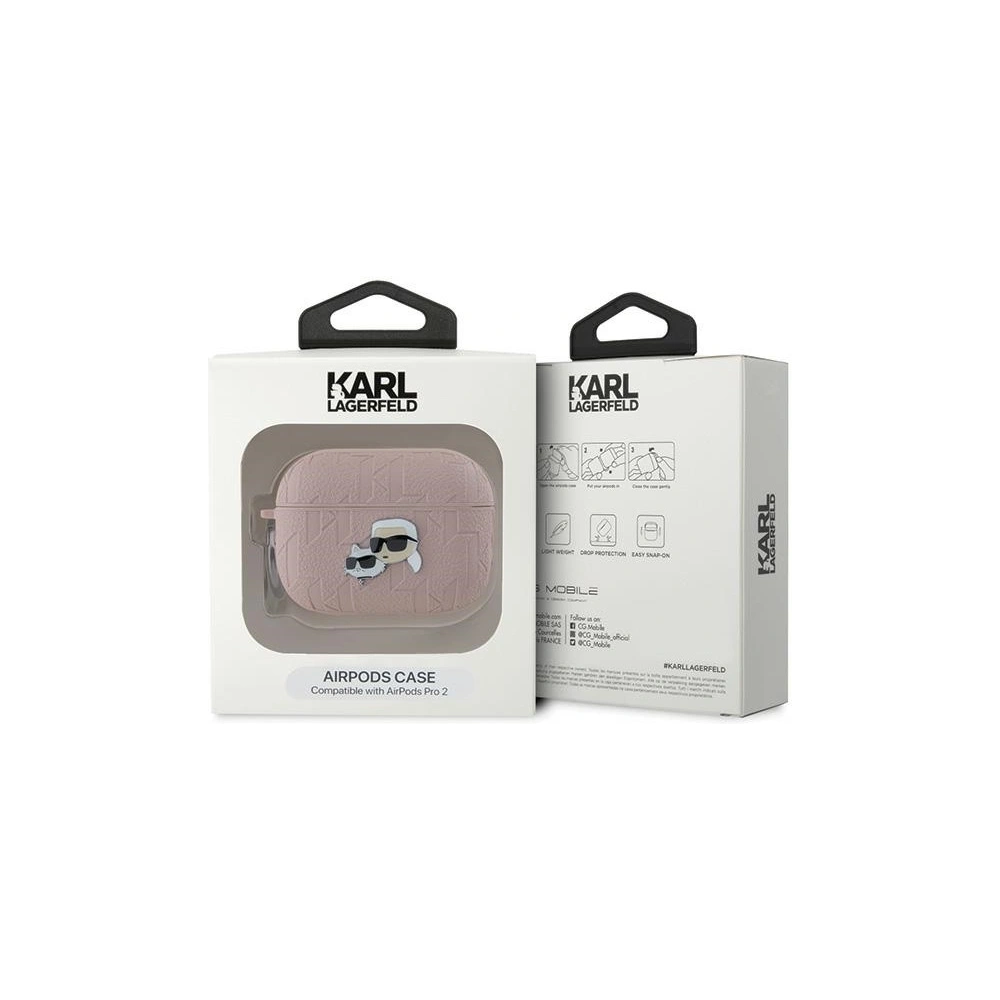 Hurtownia GSM - Etui Karl Lagerfeld KLAP2PGKCPP Apple AirPods Pro (2. generace) obal Monogram Karl & Choupette Head růžový/pink - KLD2047 - {ean13} - Hurt