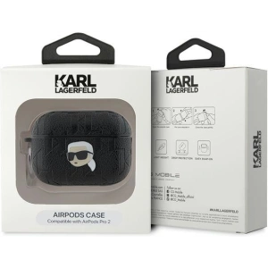Hurtownia GSM - Etui Karl Lagerfeld KLAP2PGKIPK Apple AirPods Pro (2. generace) kryt Monogram Karl Head černý/black - KLD2048 - {ean13} - Hurt