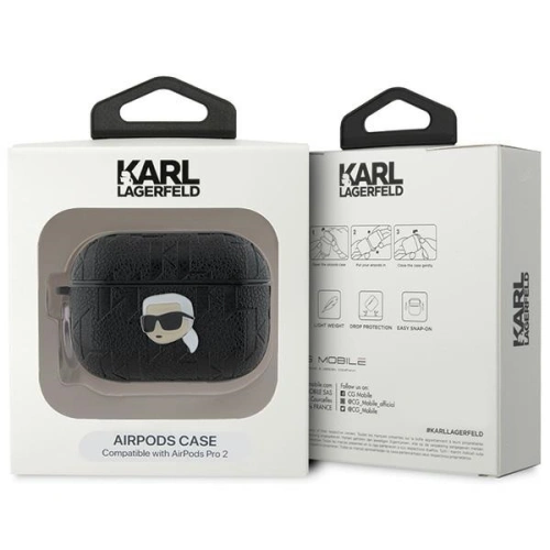 Etui Karl Lagerfeld KLAP2PGKIPK Apple AirPods Pro (2. generacji) cover Monogram Karl Head czarny/black