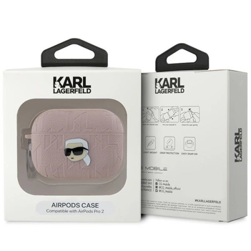 Etui Karl Lagerfeld KLAP2PGKIPP Apple AirPods Pro (2. generacji) cover Monogram Karl Head różowy/pink