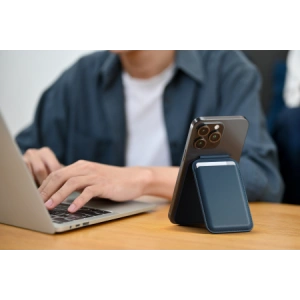 Hurtownia GSM - Portemonnaie mit Ständerfunktion Satechi Veganes Leder Wallet Stand MagSafe für iPhone (blau) - STH140 - {ean13} - Hurt