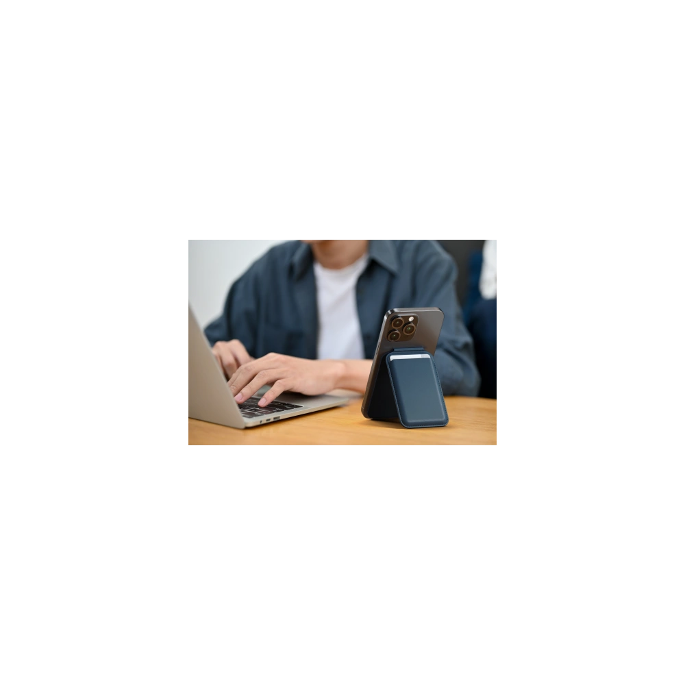 Hurtownia GSM - Portemonnaie mit Ständerfunktion Satechi Veganes Leder Wallet Stand MagSafe für iPhone (blau) - STH140 - {ean13} - Hurt