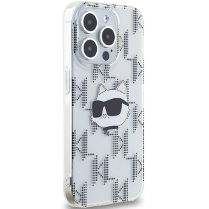 Etui Karl Lagerfeld KLHCP15LHKLPCHT Apple iPhone 15 Pro hardcase IML Choupette Head & Monogram transparent