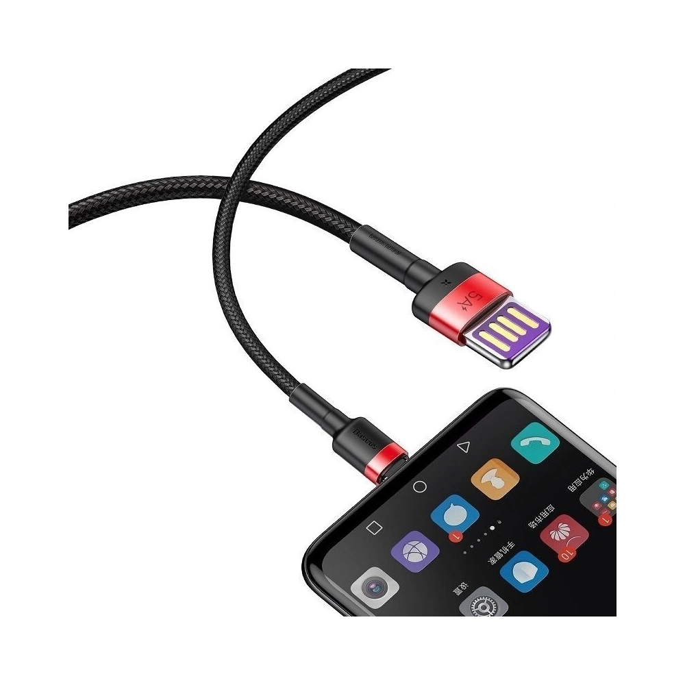 Hurtownia GSM - Kabel USB-C Baseus Cafule Huawei SuperCharge, QC 3.0, 5A 1m (czarno-czerwony) - BSU692BLKRED - {ean13} - Hurt