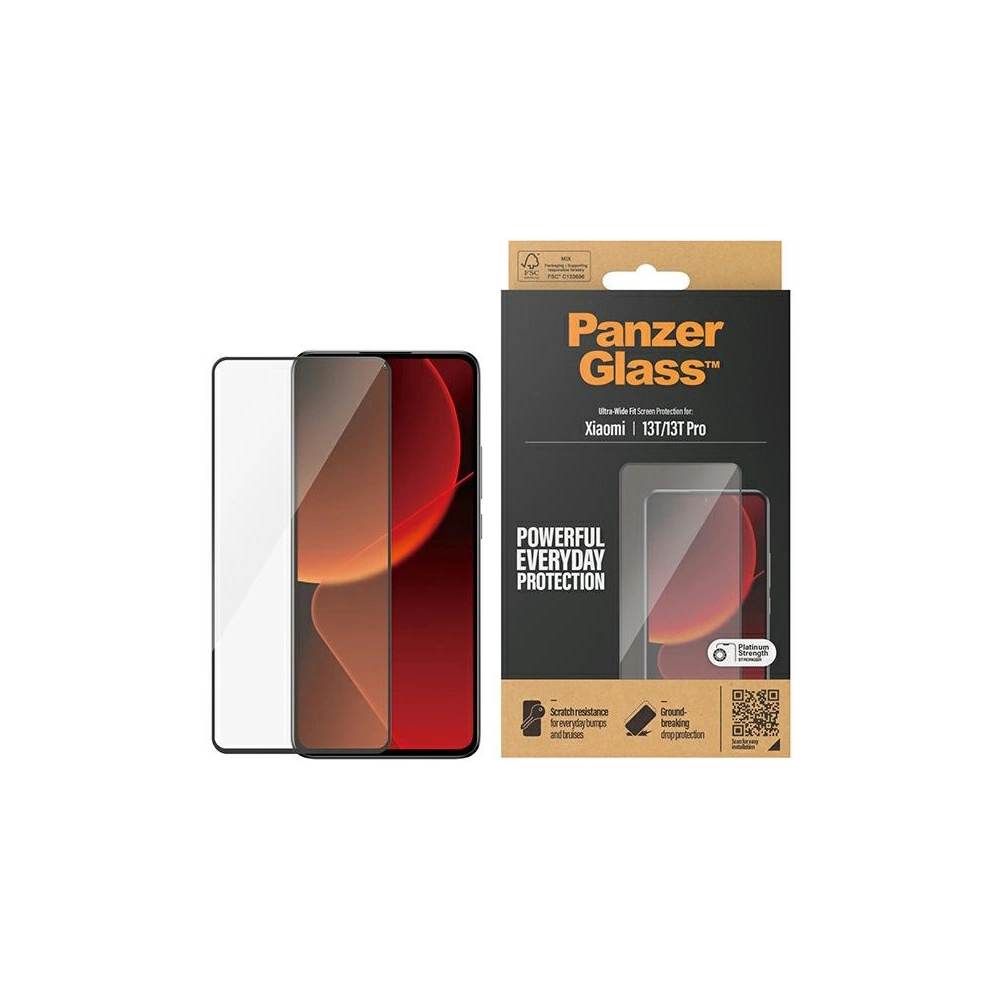 Hurtownia GSM - Szkło hartowane PanzerGlass Ultra-Wide Fit Xiaomi 13T / 13T Pro czarny/black - PZG653 - {ean13} - Hurt