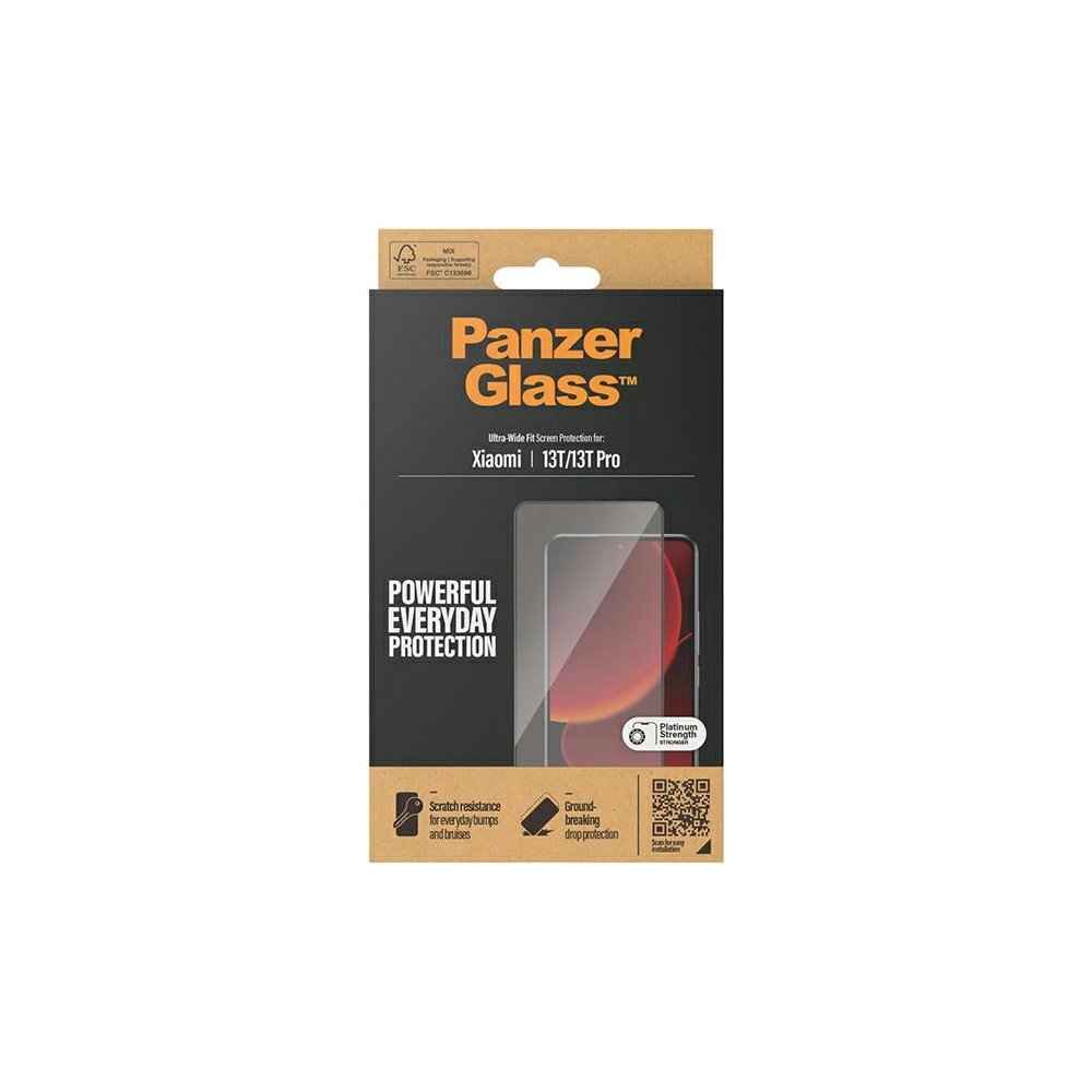 Hurtownia GSM - Szkło hartowane PanzerGlass Ultra-Wide Fit Xiaomi 13T / 13T Pro czarny/black - PZG653 - {ean13} - Hurt