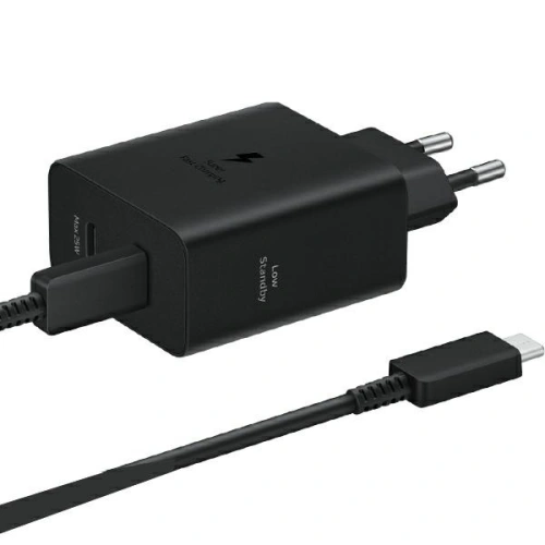 Ładowarka sieciowa Samsung EP-T5020XBEGEU USB-C 25W, USB-C 50W PD + kabel USB-C / USB-C 5A 1.8m Super Fast Charge czarny/black