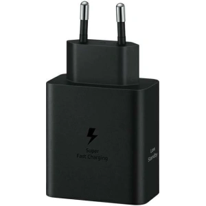 Wholesale Samsung EP-T5020XBEGEU wall charger USB-C 25W, USB-C 50W PD + USB-C / USB-C cable 5A 1.8m Super Fast Charge black - SMG1108 - {ean13} - Hurt