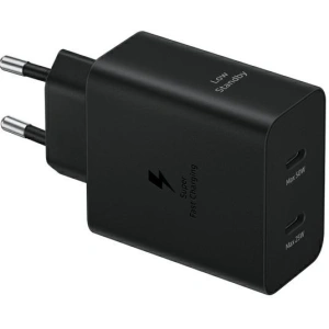 Hurtownia GSM - Hálózati töltő Samsung EP-T5020XBEGEU USB-C 25W, USB-C 50W PD + USB-C / USB-C 5A kábel 1.8m Szuper Gyors Töltés fekete/black - SMG1108 - {ean13} - Hurt