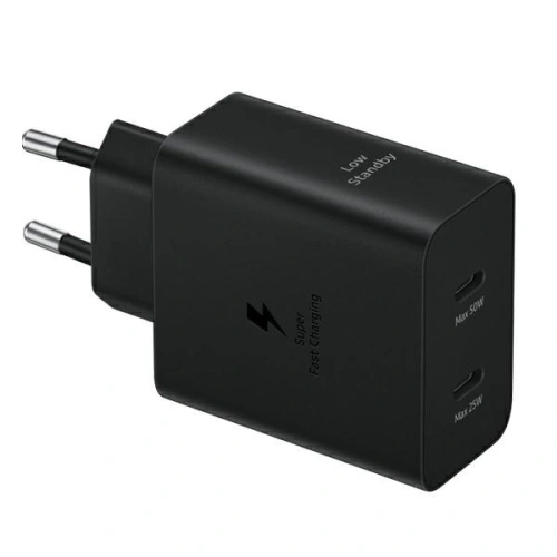 Ładowarka sieciowa Samsung EP-T5020XBEGEU USB-C 25W, USB-C 50W PD + kabel USB-C / USB-C 5A 1.8m Super Fast Charge czarny/black