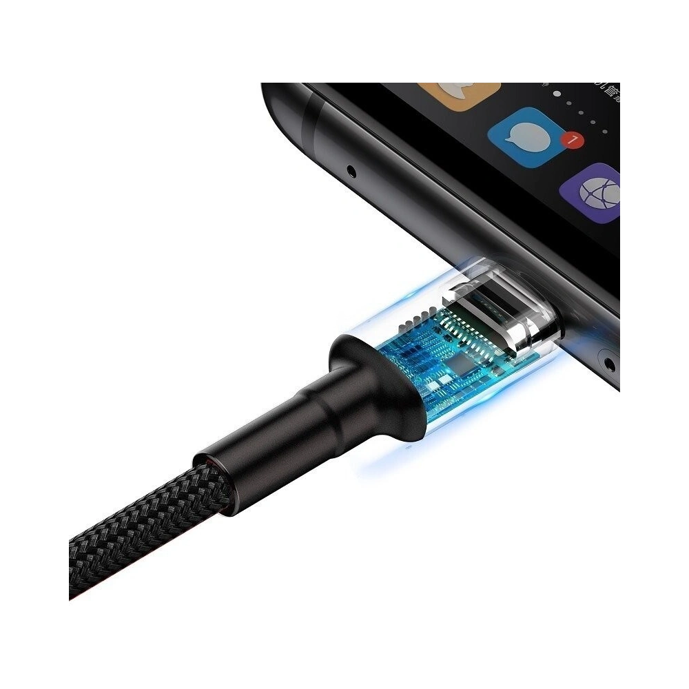 Hurtownia GSM - Kabel USB-C Baseus Cafule Huawei SuperCharge, QC 3.0, 5A 1m (czarno-czerwony) - BSU692BLKRED - {ean13} - Hurt