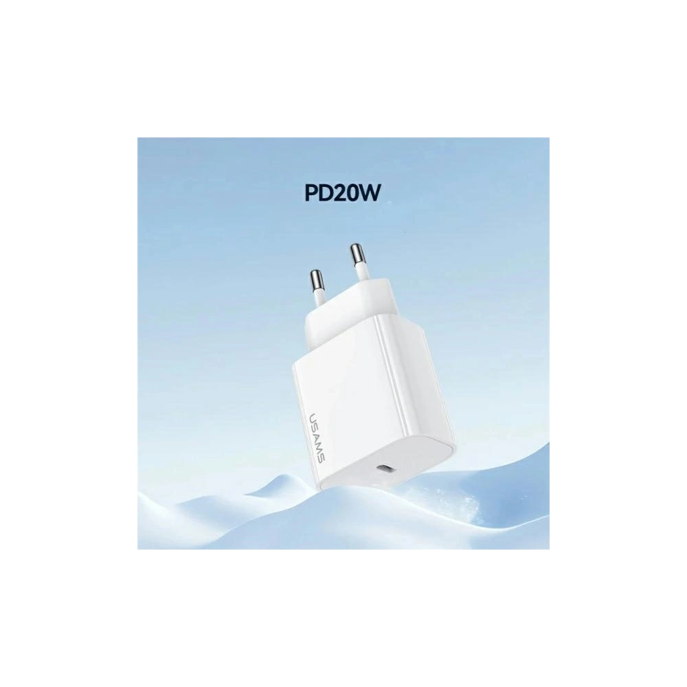 Hurtownia GSM - Ładowarka sieciowa USAMS T65 US-CC226 USB-C PD 20W Fast Charging + kabel USB-C / Lightning 30W biały/white - USA1116 - {ean13} - Hurt