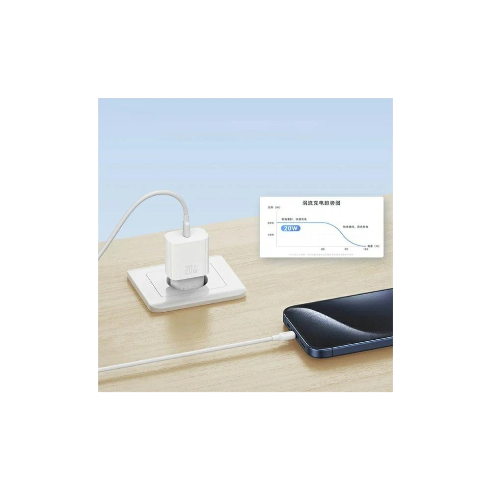 Hurtownia GSM - Ładowarka sieciowa USAMS T65 US-CC226 USB-C PD 20W Fast Charging + kabel USB-C / Lightning 30W biały/white - USA1116 - {ean13} - Hurt