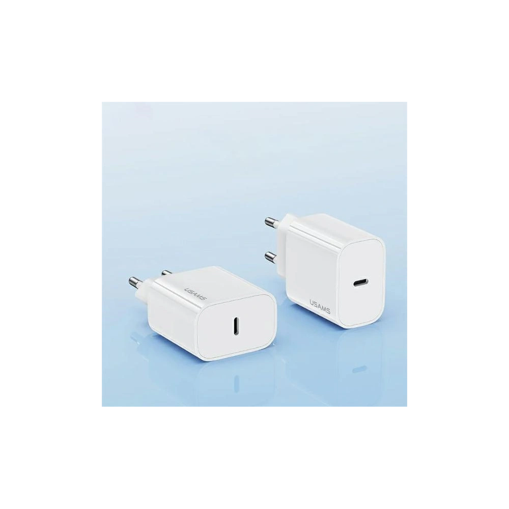 Hurtownia GSM - Ładowarka sieciowa USAMS T65 US-CC226 USB-C PD 20W Fast Charging + kabel USB-C / Lightning 30W biały/white - USA1116 - {ean13} - Hurt