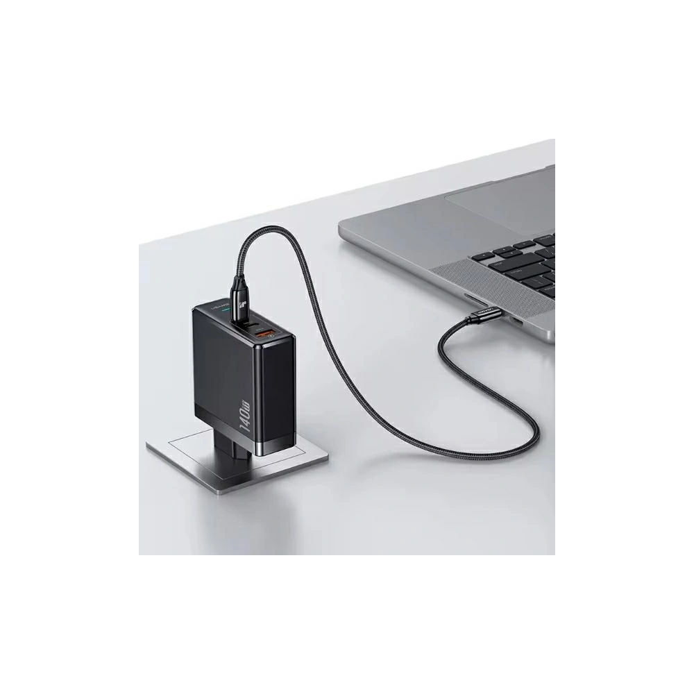 Hurtownia GSM - Síťová nabíječka USAMS US-CC168 USB-A, 2xUSB-C T52 PD 140W Rychlé nabíjení + kabel USB-C / USB-C 240W černý/black - USA1117 - {ean13} - Hurt