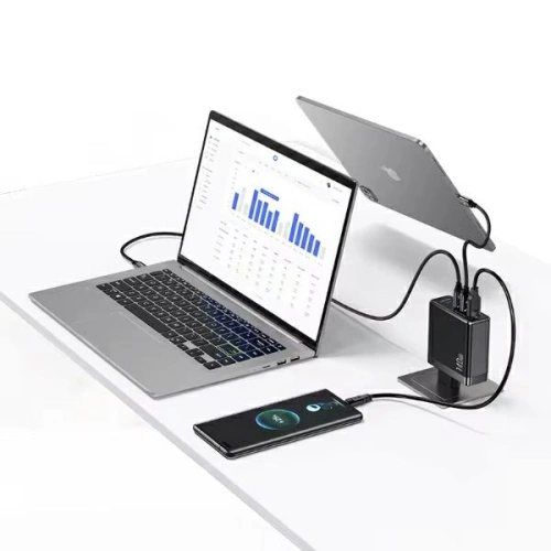Ładowarka sieciowa USAMS US-CC168 USB-A, 2xUSB-C T52 PD 140W Fast Charging + kabel USB-C / USB-C 240W czarny/black