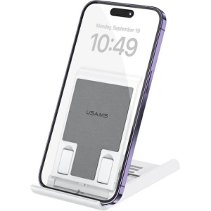 Hurtownia GSM - Skládací stolní stojan USAMS US-ZJ073 na telefon/tablet bílý/white - USA1118 - {ean13} - Hurt