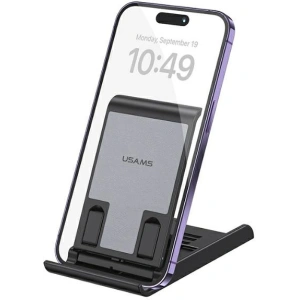 Hurtownia GSM - Faltbarer Schreibtischständer USAMS US-ZJ073 für Telefon/Tablet schwarz/black - USA1119 - {ean13} - Hurt