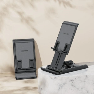Hurtownia GSM - Faltbarer Schreibtischständer USAMS US-ZJ073 für Telefon/Tablet schwarz/black - USA1119 - {ean13} - Hurt