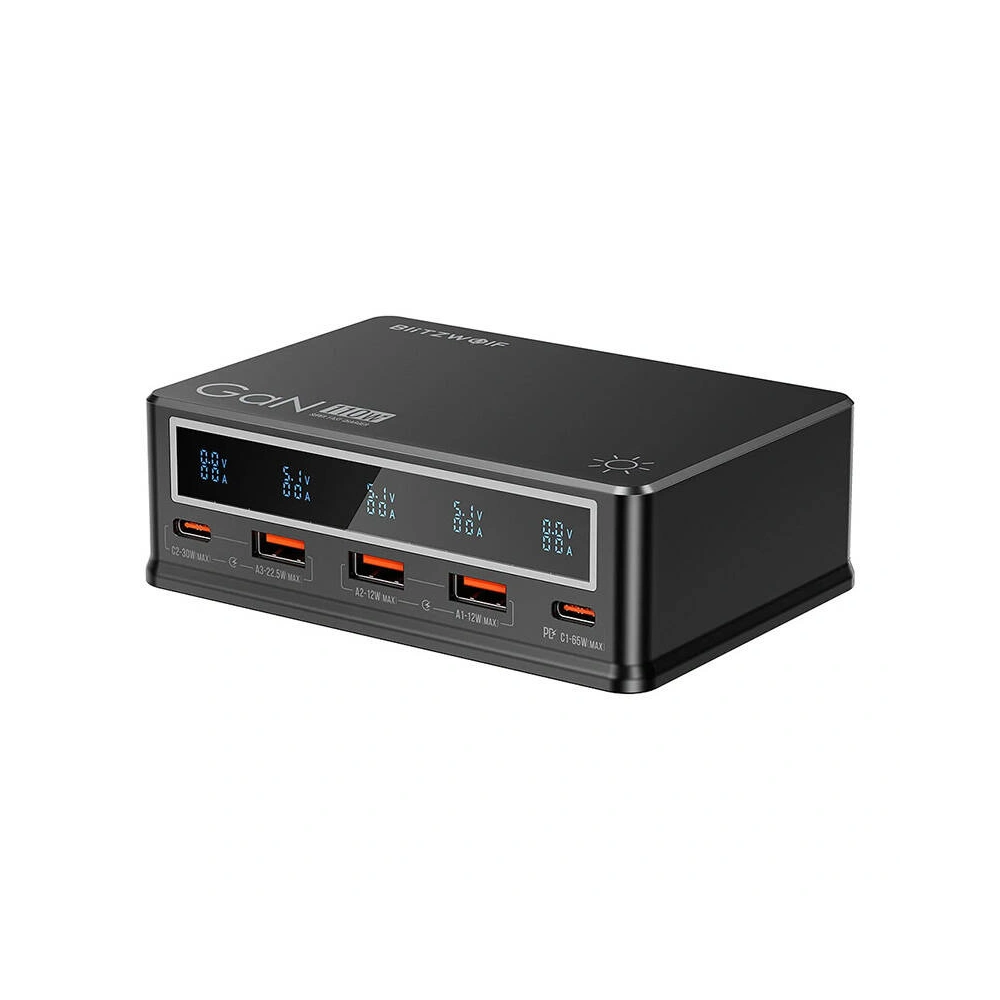 Hurtownia GSM - Ładowarka sieciowa Blitzwolf BW-i9 3xUSB-A, 2xUSB-C 110W PD czarna - BLZ597 - {ean13} - Hurt