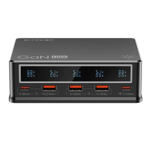 Wholesale Blitzwolf BW-i9 wall charger 3xUSB-A, 2xUSB-C 110W PD black - BLZ597 - {ean13} - Hurt