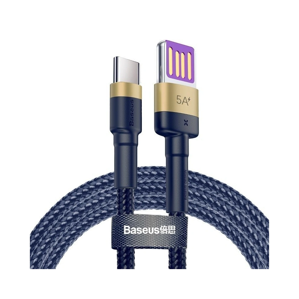 Hurtownia GSM - Kabel USB-C Baseus Cafule Huawei SuperCharge, QC 3.0, 5A 1m (granatowo-złoty) - BSU694BLUGLD - {ean13} - Hurt