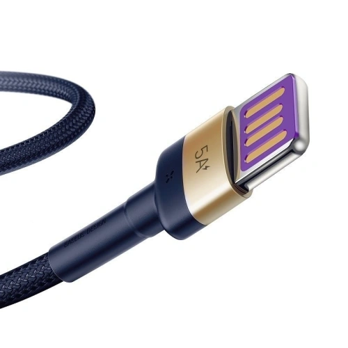 Kabel USB-C Baseus Cafule Huawei SuperCharge, QC 3.0, 5A 1m (granatowo-złoty)