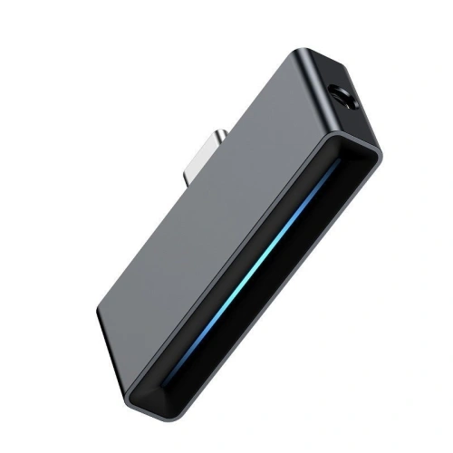 Adapter audio Baseus L57 USB-C na USB-C + minijack 3,5mm, QC 3.0, PD (czarny)