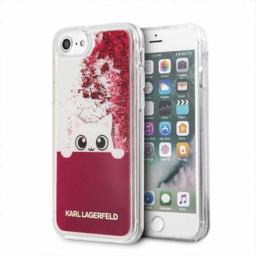 Hurtownia Karl Lagerfeld - 3700740410219 - KLD188FKS - Karl Lagerfeld KLHCP7PABGFU Apple iPhone SE 2022/SE 2020/8/7 fushia/różowy hard case Liquid Glitter - B2B homescreen