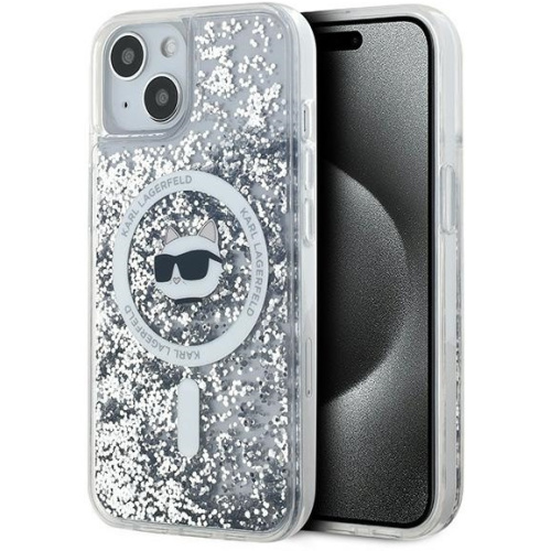 Karl Lagerfeld Distributor - 3666339285654 - KLD2069 - Karl Lagerfeld KLHMP13MLGCHSGH Apple iPhone 13 hardcase Liquid Glitter Choupette Head Magsafe transparent - B2B homescreen