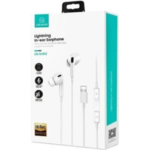 Wholesale USAMS US-SJ621 EP-41 MAX wired headphones lightning white - USA1134 - {ean13} - Hurt