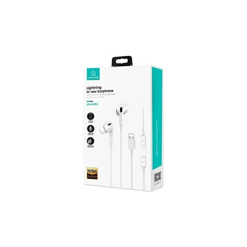 Hurtownia GSM - USAMS US-SJ621 EP-41 MAX in-ear fülhallgató lightning fehér - USA1134 - {ean13} - Hurt