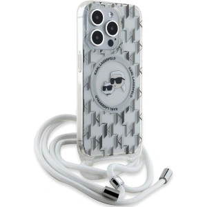 Hurtownia GSM - Case Karl Lagerfeld KLHMP15LHCKCKLCT Apple iPhone 15 Pro Hardcase IML Crossbody Monogram Karl & Choupette Head MagSafe transparent - KLD2078 - {ean13} - Hurt
