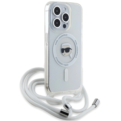 Etui Karl Lagerfeld KLHMP15LHCKHNT Apple iPhone 15 Pro hardcase Crossbody IML Karl Head Magsafe transparent