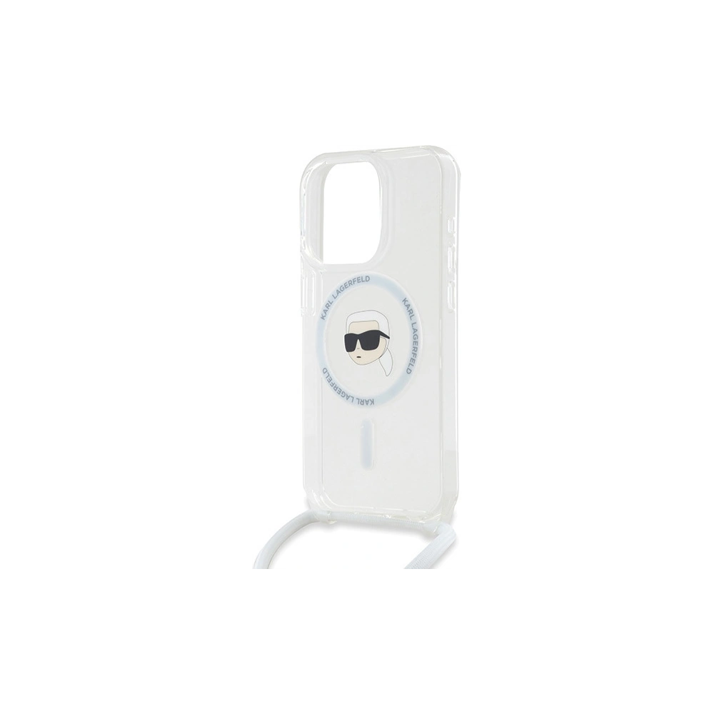 Hurtownia GSM - Case Karl Lagerfeld KLHMP15LHCKHNT Apple iPhone 15 Pro Hardcase Crossbody IML Karl Head Magsafe transparent - KLD2079 - {ean13} - Hurt
