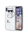 Karl Lagerfeld KLHCPXCFA hardcase transparent pentru iPhone X/Xs Choupette Fun
