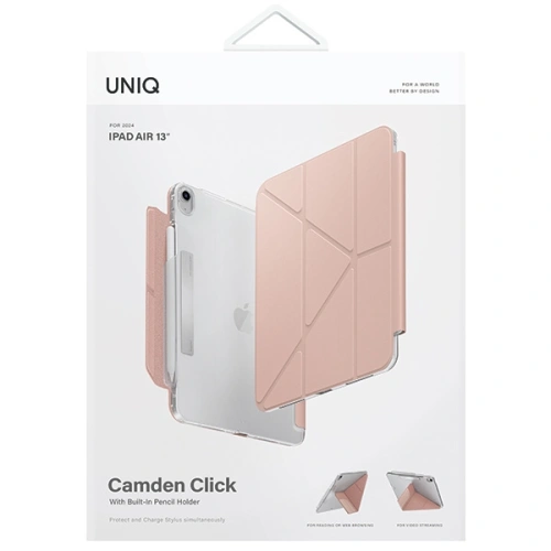 Etui UNIQ Camden Click Apple iPad Air 13" 2024 (6. generacji) różowy/blush pink