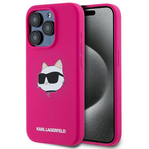 Hurtownia Karl Lagerfeld - 3666339257422 - KLD2082 - Etui Karl Lagerfeld KLHMP15LSCHPPLF Apple iPhone 15 Pro hardcase Silicone Choupette Head MagSafe różowy/fuschia - B2B homescreen