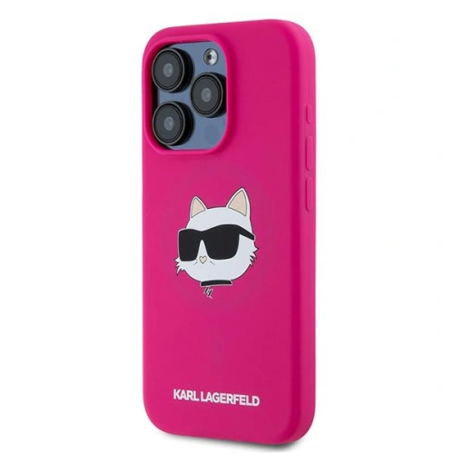 Etui Karl Lagerfeld KLHMP15LSCHPPLF Apple iPhone 15 Pro hardcase Silicone Choupette Head MagSafe różowy/fuschia