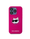 Wholesale Karl Lagerfeld KLHMP15LSCHPPLF Apple iPhone 15 Pro hardcase Silicone Choupette Head MagSafe fuschia - KLD2082 - {ean13} - Hurt
