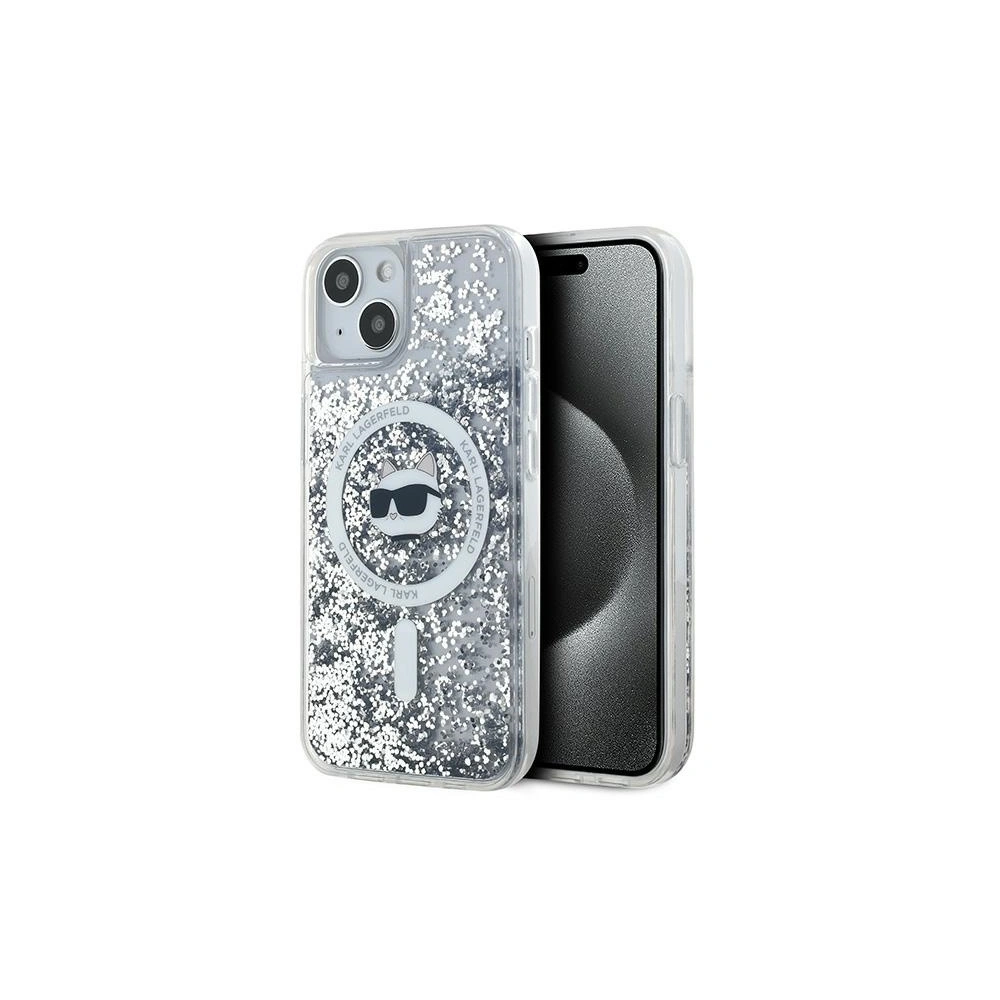 Hurtownia GSM - Etui Karl Lagerfeld KLHMP15MLGCHSGH Apple iPhone 15 Plus / 14 Plus kemény tok Liquid Glitter Choupette Head Magsafe átlátszó - KLD2083 - {ean13} - Hurt