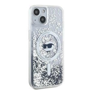 Etui Karl Lagerfeld KLHMP15MLGCHSGH Apple iPhone 15 Plus / 14 Plus hardcase Liquid Glitter Choupette Head Magsafe transparent