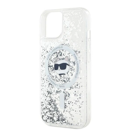 Etui Karl Lagerfeld KLHMP15MLGCHSGH Apple iPhone 15 Plus / 14 Plus hardcase Liquid Glitter Choupette Head Magsafe transparent