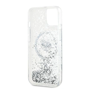 Etui Karl Lagerfeld KLHMP15MLGCHSGH Apple iPhone 15 Plus / 14 Plus hardcase Liquid Glitter Choupette Head Magsafe transparent