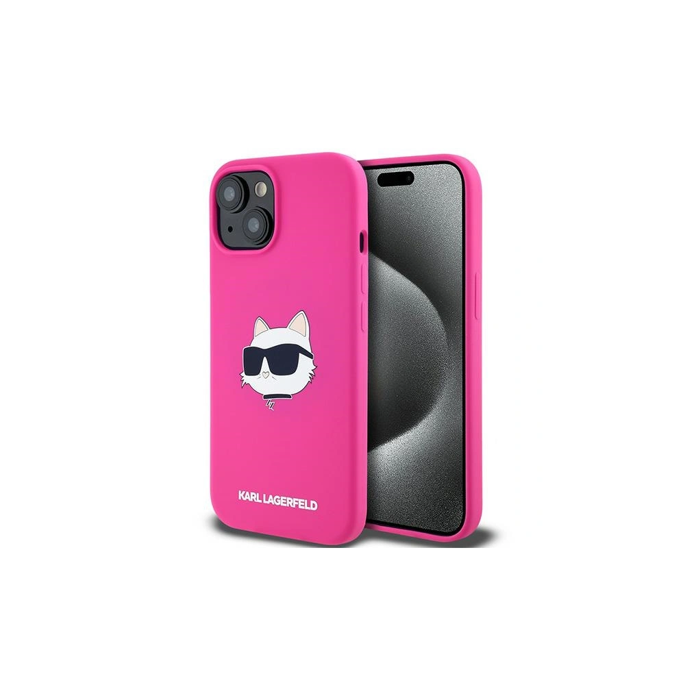 Hurtownia GSM - Etui Karl Lagerfeld KLHMP15MSCHPPLF Apple iPhone 15 Plus / 14 Plus hardcase Silicone Choupette Head MagSafe růžový/fuchsie - KLD2084 - {ean13} - Hurt